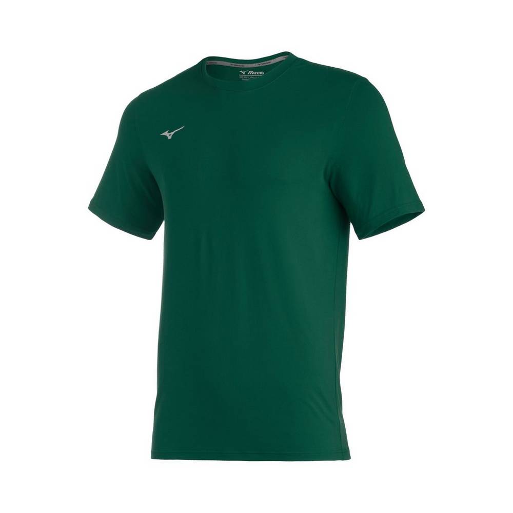 Mizuno Men's Comp Diamond Short Sleeve Crew Baseball T-Shirts Green (350636-GSW)